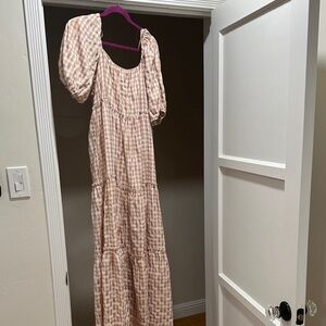 Carly Jean Los Angeles Gingham Long Sleeve Dress